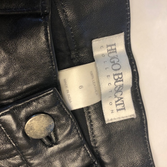 Luxe Black Leather Pants, Hugo Buscati Collection - Picture 12 of 12